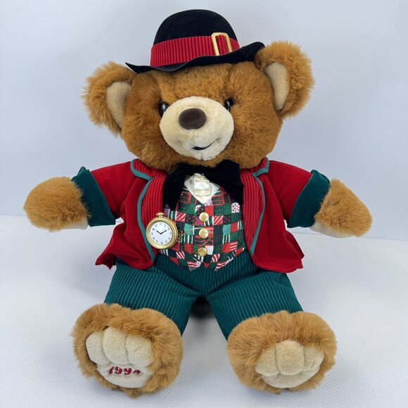 Vintage Kmart Teddy Bear Lane Christmas Bear 1994 Limited Edition Plush Toy 20" - Picture 1 of 14